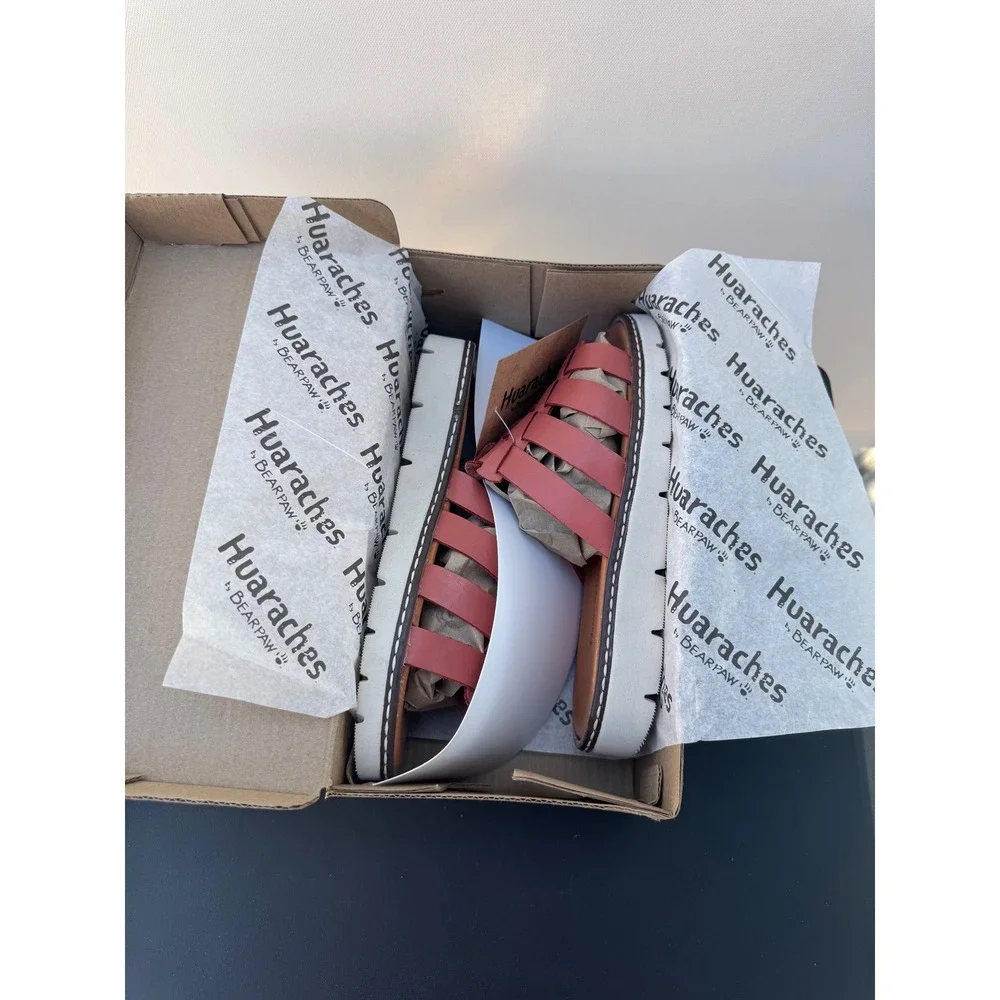 Bearpaw Huaraches Vanessa Coral 252 Women's Woven Sandals Slides Size 6 NEW - Picture 6 of 6